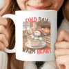 Funny Snowman Hot Chocolate Mug, Cozy Christmas Coffee Cup