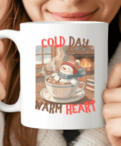Funny Snowman Hot Chocolate Mug, Cozy Christmas Coffee Cup