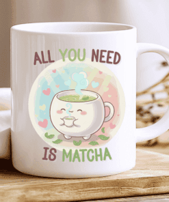 Alternative view of All You Need is Matcha Mug, Cute Kawaii Green Tea Cup