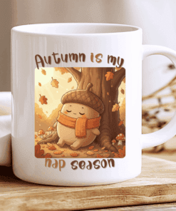 Autumn Is My Nap Season Mug, Cute Acorn Mug for Relaxing Autumn Days 2