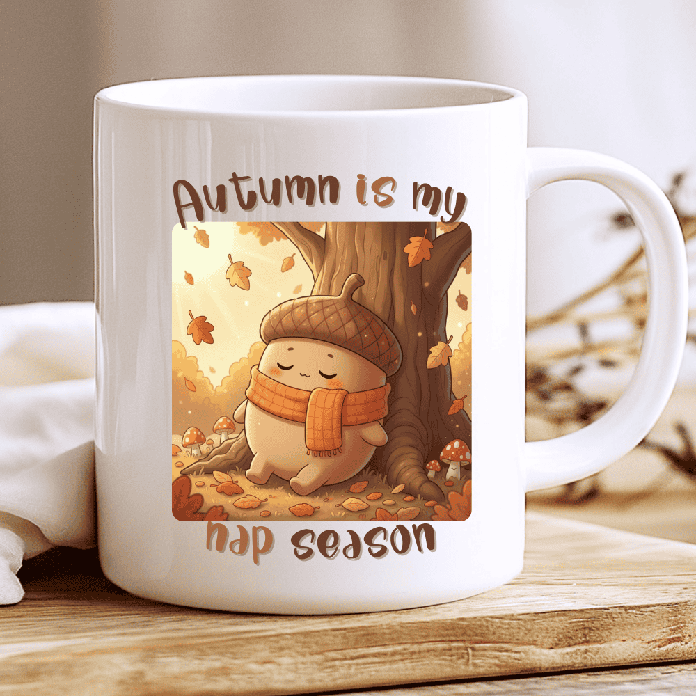 Autumn Is My Nap Season Mug, Cute Acorn Mug for Relaxing Autumn Days 2