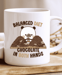 Balanced Diet Mug Cute Bubu Panda with Chocolate Kawaii Coffee Cup 2