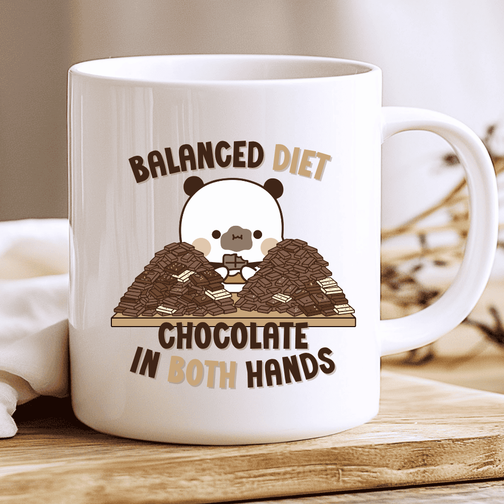 Balanced Diet Mug Cute Bubu Panda with Chocolate Kawaii Coffee Cup 2