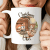 Christmas Vibes Mug, Cozy Coffee Cup with Penguin by the Fireplace