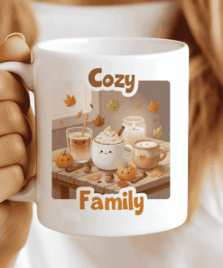 Cute Autumn Coffee Cup with Pumpkin Spice and Cozy Drinks 3