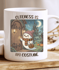 Cuteness Is My Costume Mug Cute Ghost Halloween Coffee Cup 2