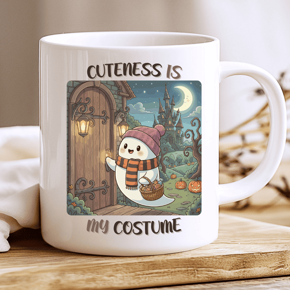 Cuteness Is My Costume Mug Cute Ghost Halloween Coffee Cup 2