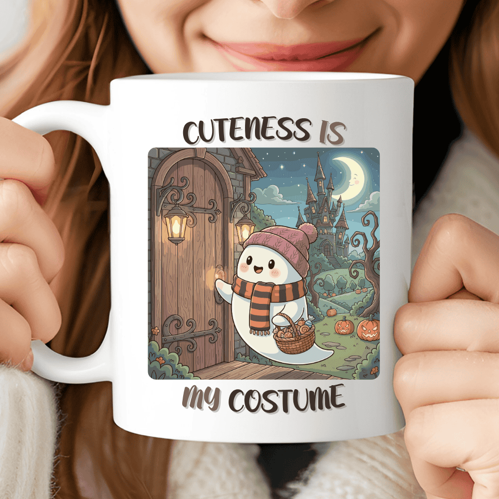 Cuteness Is My Costume Mug Cute Ghost Halloween Coffee Cup