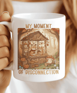 Forest Coffee Mug, Autumn Coffee Cup with Fox and Squirrel Sharing Cocoa 3