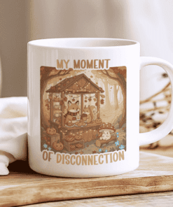 Forest Coffee Mug, Autumn Coffee Cup with Fox and Squirrel Sharing Cocoa 4