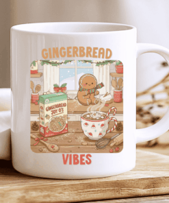 Gingerbread Vibes Mug, Cute Christmas Coffee Cup 2