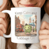 Keep Calm and Cabbage On Mug, Cute Kawaii London Tea Cup