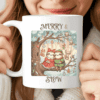 Merry & Slow Mug, Cute Christmas Sloth Coffee Cup