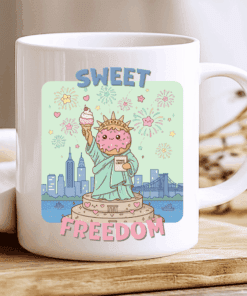 Alternative view of Sweet Freedom Mug, Kawaii Statue of Liberty Coffee Cup