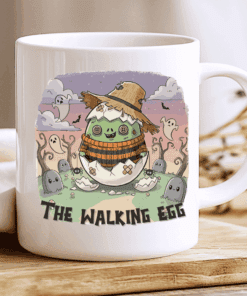 The Walking Egg Mug, Funny Halloween Coffee Cup with Cute Zombie Egg 2