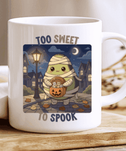Too Sweet To Spook Mug Cute Halloween Avocado with Pumpkin Candy Bucket 2