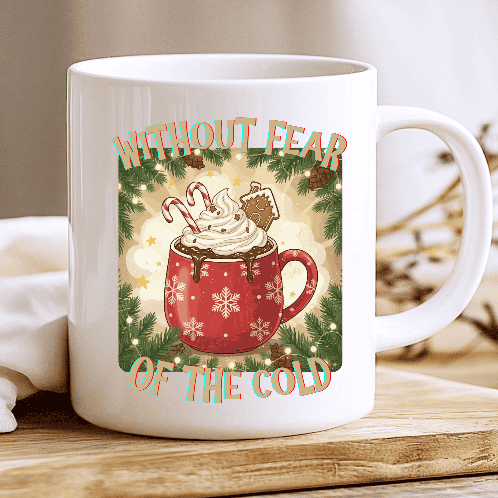 Without Fear of the Cold Mug, Christmas Coffee Cup with Whipped Cream and Candy Canes 2