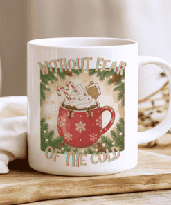 Alternative view of Without Fear of the Cold Mug, Christmas Coffee Cup with Whipped Cream and Candy Canes