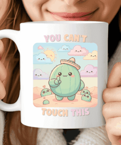 You Can’t Touch This Mug, Cute Kawaii Cactus Coffee Cup