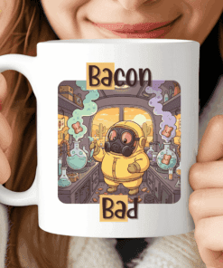 Bacon Bad Mug, Funny TV Show Parody Coffee Cup