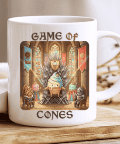 Alternative view of Game of Cones Mug, Funny Kawaii Coffee Cup for Movie Fans