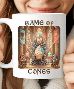 Game of Cones Mug, Funny Kawaii Coffee Cup for Movie Fans
