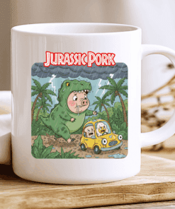 Jurassic Pork Mug, Funny Movie Parody Cup 2