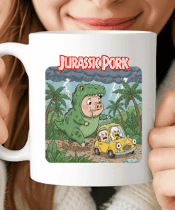 Jurassic Pork Mug, Funny Movie Parody Cup
