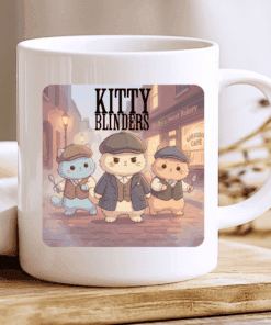 Alternative view of Kitty Blinders Mug, Cute Peaky Blinders Parody for Cat Lovers