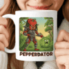 Pepperdator Mug, Funny Predator Parody Mug for Movie Lovers