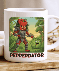 Pepperdator Mug, Funny Predator Parody Mug for Movie Lovers 2