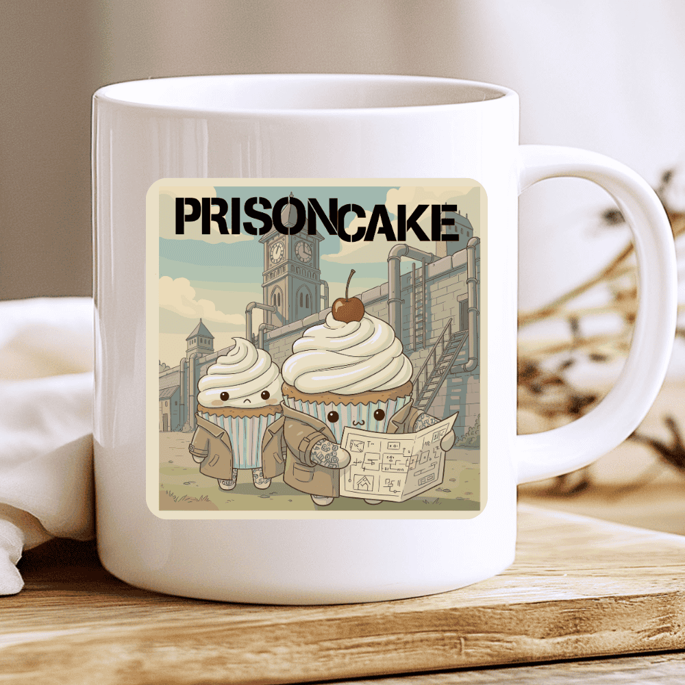 Prison Cake Mug – Cute Prison Break Parody Cupcake Design 2