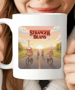 Stranger Beans Mug, Cute Stranger Things Parody Coffe Cup