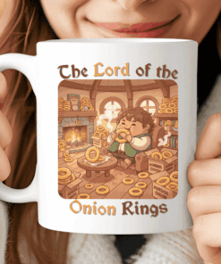The Lord of the Onion Rings Mug, Movie Parody Coffee Cup