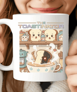 The Toastinator Mug, Funny Terminator Parody Mug for Movie Fans
