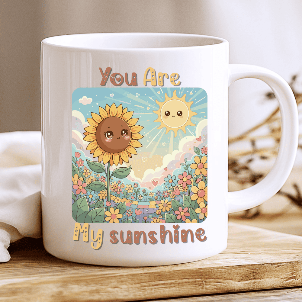 You Are My Sunshine Mug – Cute Kawaii Sunflower Love Mug CocoaBiscuit 2