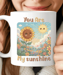 You Are My Sunshine Mug – Cute Kawaii Sunflower Love Mug CocoaBiscuit