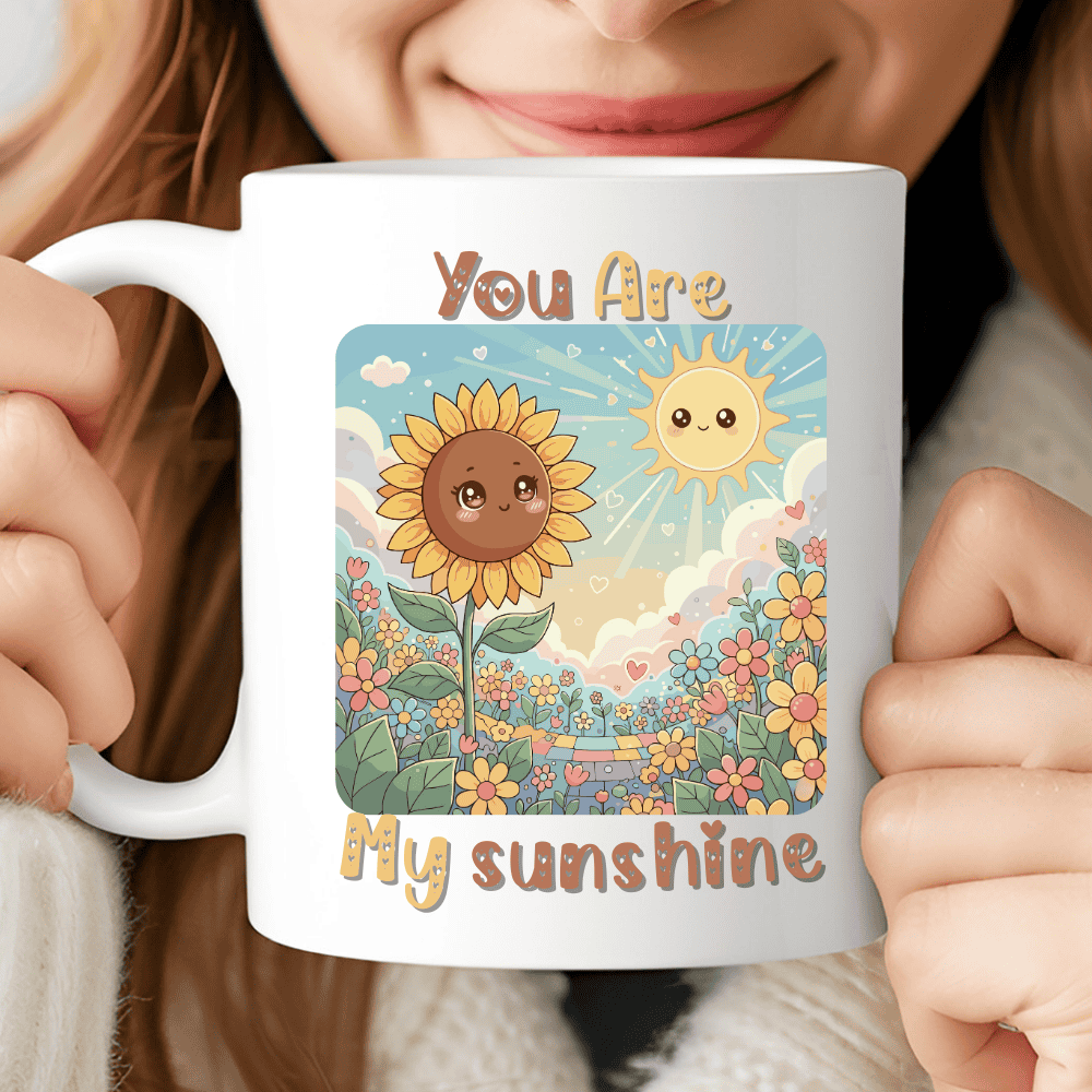 You Are My Sunshine Mug – Cute Kawaii Sunflower Love Mug CocoaBiscuit