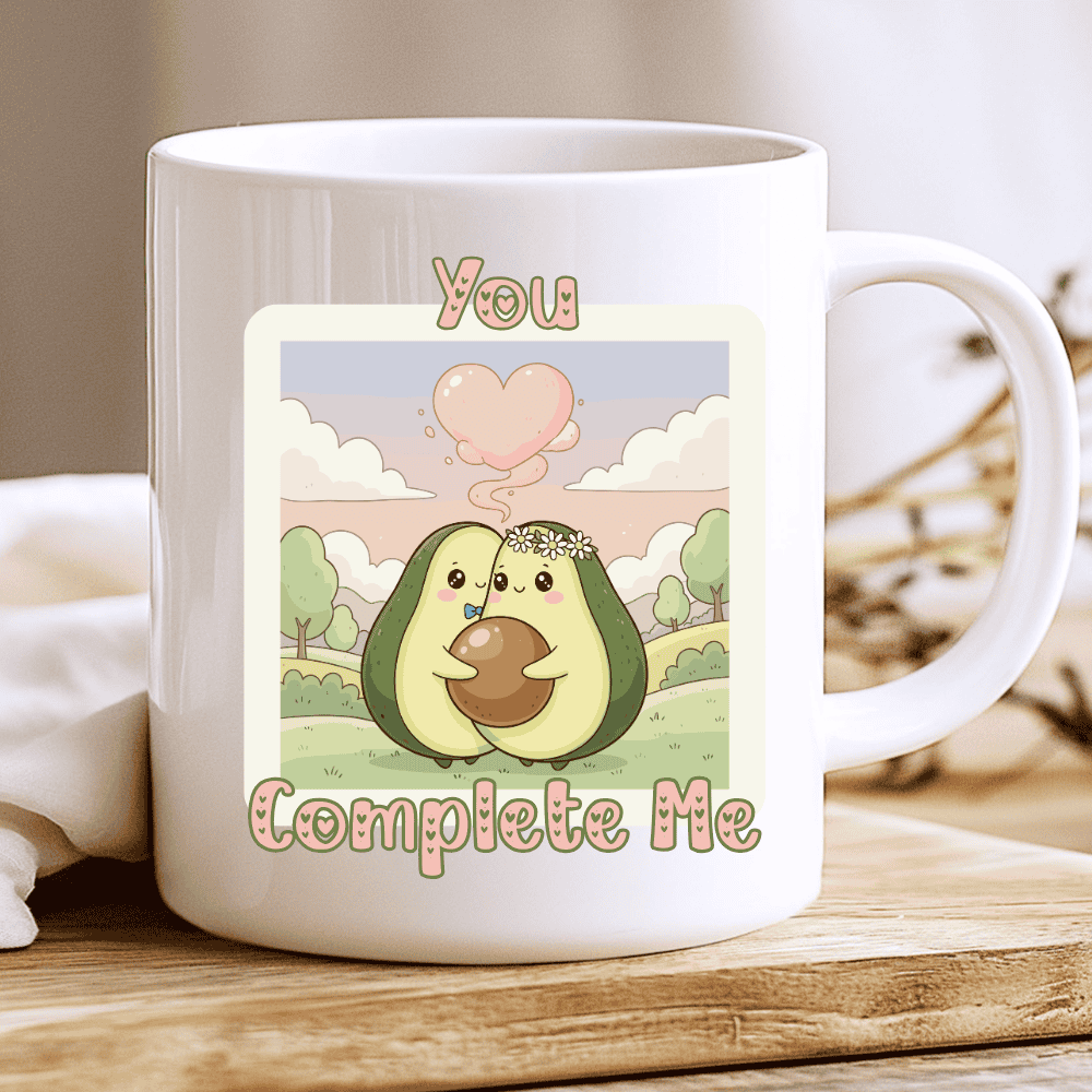You Complete Me Mug, Cute Avocado Love Mug for Couples 2