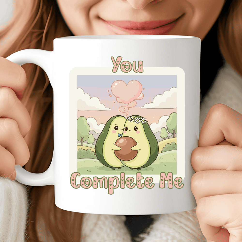 You Complete Me Mug, Cute Avocado Love Mug for Couples