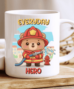 Everyday Hero Mug, Cute Firefighter Gift Coffee Cup 2