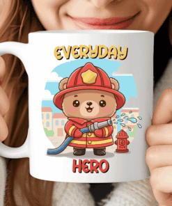 Everyday Hero Mug, Cute Firefighter Gift Coffee Cup