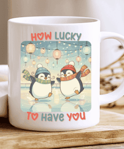 How Lucky to Have You Mug – Cute Penguin Love Mug 2