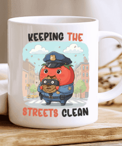 Alternative view of Keeping the Streets Clean Mug, Cute Police Gift