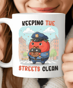 Keeping the Streets Clean Mug, Cute Police Gift