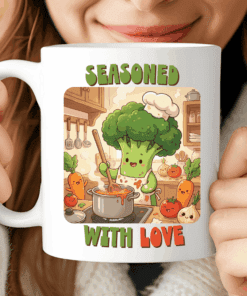 Seasoned with Love, Chef Gift Mug Cute Coffee Cup