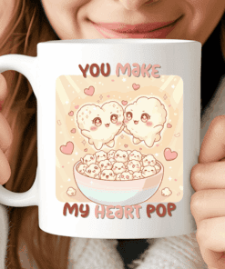 You Make My Heart Pop Mug – Cute Kawaii Popcorn Love Mug