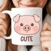 Cute Pig Mug, Funny Pig Mug for Cheerful Coffee Moments
