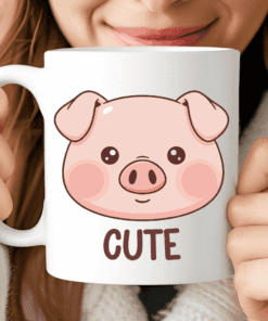 Cute Pig Mug, Funny Pig Mug for Cheerful Coffee Moments