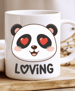 Loving Panda Mug, Mug of Adorable Panda in Love 2